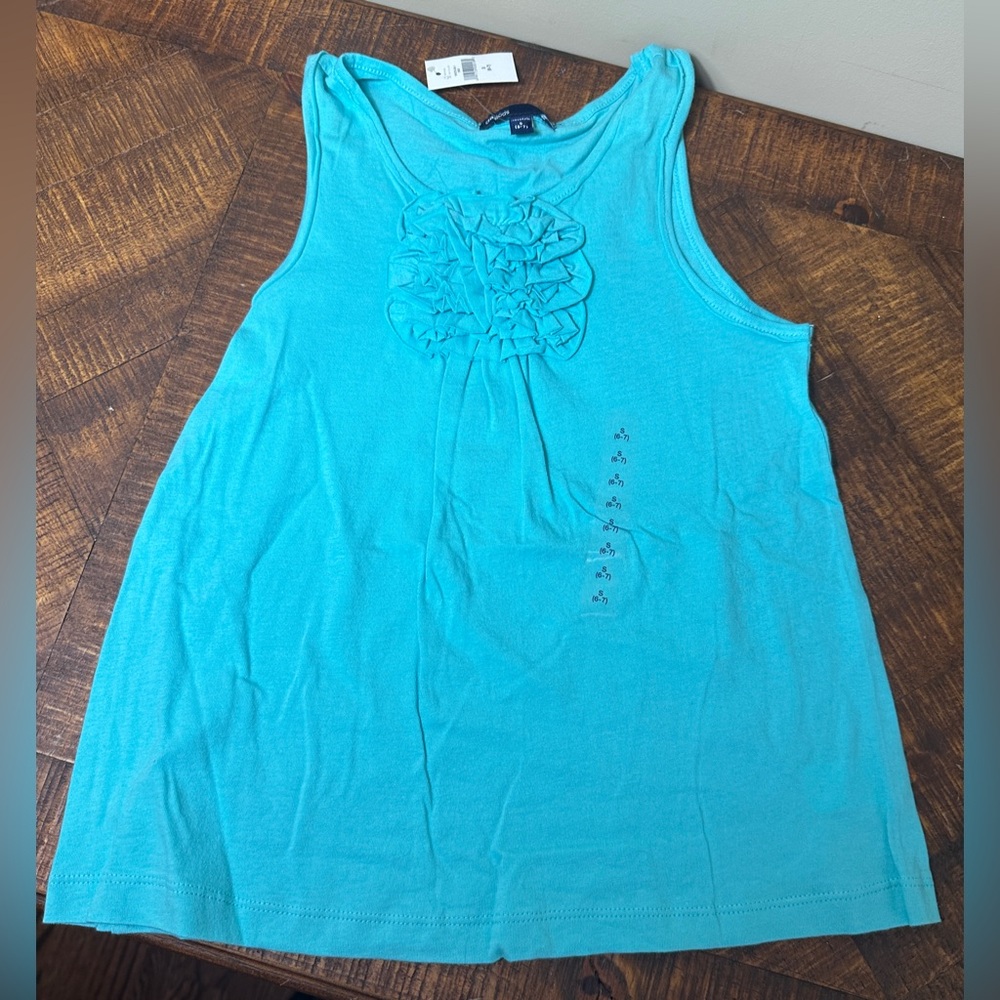 NWT Gap Kids S 6/7 Teal‎ Ruffle Tank Top